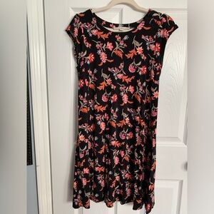 Loft floral black dress size small